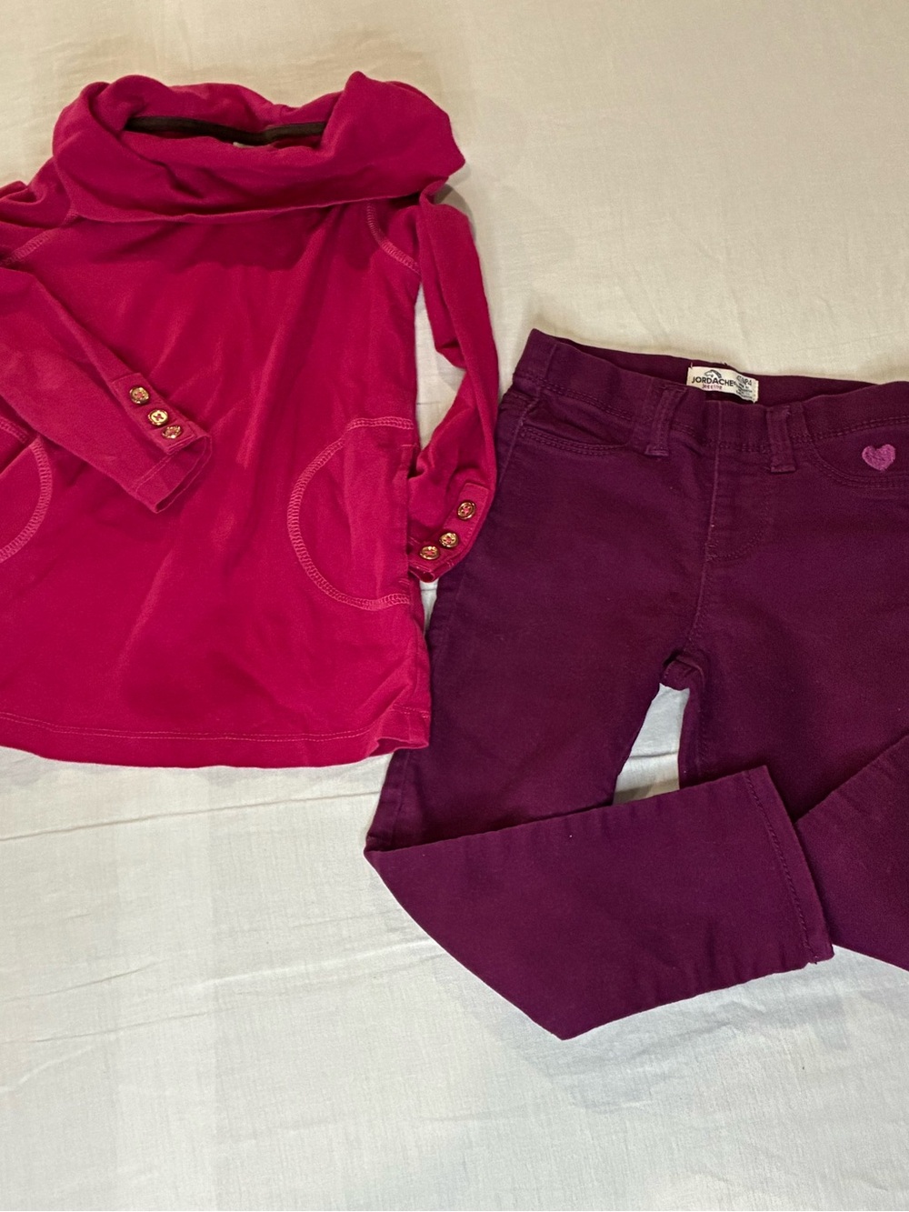 Girls Pink Dress and Purple Pants